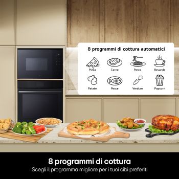 8 programmi di cottura forno microonde da incasso MG7Z2593B